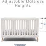 Delta Children Essex 4-in-1 Convertible Baby Crib, Bianca White with Natural Legs
