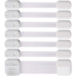 12 Pack Vmaisi Multi-Use Adhesive Straps Locks - Childproofing Baby Proofing Cabinet Latches for Drawers, Fridge, Dishwasher, Toilet Seat, Cupboard, Oven,Trash Can, No Drilling (White) (12)