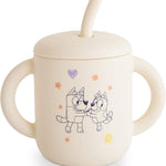 mushie 100% Silicone Training Cup & Straw for Toddlers | 6 Months+ (Whales)