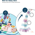 dearlomum Baby Play Mat Baby Gym,Funny Play Piano Tummy Time Baby Activity Mat with 5 Infant Sensory Baby Toys, Music and Lights Boy & Girl Gifts for Newborn Baby 0 to 3 6 9 12 Months（New Blue）