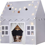 Kids Play Tent Indoor: with Mat, Tassel Garland, Star Lights - Toddler Girl Tent Indoor Playhouse for Toddlers Kids Toys for Boy Girl Birthday Gift