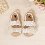 Meckior Infant Baby Girls Summer Sandals Open Toe Lace Princess Dress Wedding Flats Shoes Newborn Toddler Soft Non-Slip Sole First Walker Crib Shoes