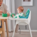 Highh-Chair with Tray, White/White