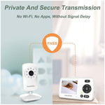 Hellobaby HB30 Video Baby Monitor with Digital Camera and Audio, No WiFi No App Safety Baby Monitor, 8 Languages, Auto Night Vision, 1000ft Transmission Range, 2.4 inch Portable Screen, White