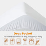 MATBEBY Queen Size Mattress Pad - Cooling Breathable Mattress Topper, Quilted Fitted Mattress Protector, Pillow Top Mattress Cover with 8-21" Deep Pocket, Soft, Machine Washable, White, 60x80 Inches