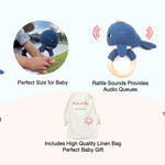 KawaiOnO Handmade Cotton Crochet Amigurumi Rattler, Educational Baby Rattle for Teething Infants, Ideal Baby Boy Stuff, Unique Baby Stuff for New Moms, Crochet Cream Bunny Rattle Design
