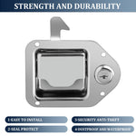 BAUMFEUER Truck Tool Box Latch Replacement Stainless Steel Toolbox Paddle Lock Replacement Handle with Keys for Truck, RV, Trailer, UTV, ATV Box (2 Pack)