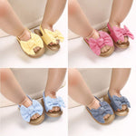 COSANKIM Infant Baby Girls Summer Sandals with Flower Soft Sole Newborn Toddler First Walker Crib Dress Shoes(6-12 months infant 13 light blue)