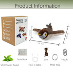 blueypet Interactive Chirping Bird Cat Toys with Flapping Wings,New Flying Birds Cats Toy, Flying Simulation Electric Sparrow Shaking Hunting Pet Toy for Indoor (Brown)