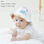 pureborn Newborn Unisex Baby Sun Hat Wide Brims Bucket Hat Sun Protection with Straps Colorful Fox 0-3 Months