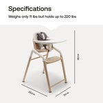 Bugaboo Giraffe Wooden Baby High Chair, Adjustable in 1 Second, Easy to Clean, Safe and Ergonomic Highchair, Suitable from Birth in Combination with Newborn Set (Sold Separately), Black