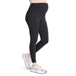 Motherhood Maternity Workout Over the Belly Pregnancy and Postpartum Leggings, Yoga Pants womens, 26 inch black, Large