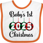 inktastic Babys 1st Christmas 2025 Baby Bib