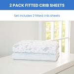 Delta Children Fitted Crib Sheets for Girls and Boys - 100% Organic Cotton Crib Sheet for Standard Crib and Toddler Mattresses - 28x52 Inch- GOTS Certified (Pack of 2), Sea Life