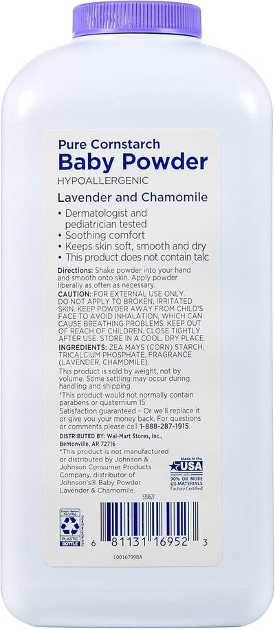 Lavender and Chamomile Pure Cornstarch Baby Powder (Pack 1-22 oz)
