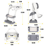 HBTower Potty Training Seat with Step Stool Ladder for Toddlers, Adjustable Kids Toilet Seat with Splash Guard, Anti-Slip Pads & Safety Handles, Comfortable Potty Chair for Boys & Girls (Grey)