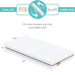 Dourxi Crib Mattress, Breathe Through Baby Dual-Sided Comfort Memory Foam Toddler Mattress with Washable 3-D Mesh Cover, Fits Standard Full Size Crib and Toddler Bed, 52x27.5x6 inch
