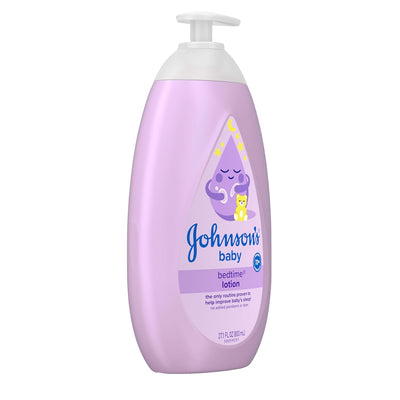 Johnson's Baby Bedtime Lotion, Soothing NaturalCalm Aromas, Gentle Nighttime Baby Lotion, Helps Relax & Soothe, Hydrating, No added Parabens & Dyes, 27.1 fl. oz