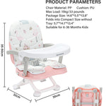 UBRAVOO 2in1 Portable Toddler Booster Seat, Grow with Baby Booster Seat for Dining Table with Removable Tray & Seat Pad, high Chair for Travel, ACE1013 Pink Flamingos