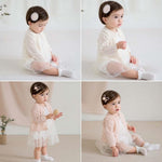 Simplee kids Baby Girl Thin Sweater Solid Cardigans Baby Girls Long Sleeve Coat Cardigan for Fall 3-6 Months D - White