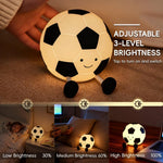 Soccer Silicone Night Light, Rechargeable Dimmable and Soft Touch Soccer Lamp with Timer, Nursery Room Decor and Gifts for Kids