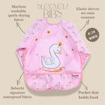 Bib for Baby Girls and Boys Aged 6-24 Months, Water-Resistant, Baby Bibs for Eating, Waterproof Fabric Sleeved Smock