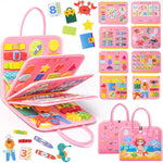 Nicecho Busy Board Montessori Toy for 1 2 3 4 Year Old Toddlers, Educational Activity Developing Sensory Board for Fine Basic Dress Motor Skills, Travel Toys for Plane Car, Gift for Boys Girls