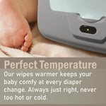 GOGO pure Baby Wet Wipe Warmer and Wet Wipe Dispenser, Holder and Case - with Easy Press On/Off Switch, Great Baby Gift (Blue/Grey) - Only At Amazon
