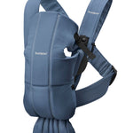 BabyBjörn Baby Carrier Mini, Vintage Indigo, Woven | Newborn Carrier (7-25 lbs), Ergonomic, Easy-to-Use