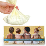 BOS, Odor-Sealing Dirty Diaper Trash Bags - Disposable Bags - Scent & Smell Free (Color: Cream Yellow) (Pack of 1)