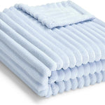 Soft Fleece Baby Blanket Ultra Cozy Baby Blankets for Boys Girls Warm and Lightweight Infant Toddler Newborn Receiving Gift with Reversible Stripes for Crib Stroller, 30x40 Inch, Cream