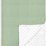 Bow Baby Blankets for Girls, Soft Nursery Minky Blankets with Muslin and Dotted Fleece Back 30x40 inches, Receiving Bed Quilt for Newborn, Infants, Toddlers