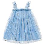 BGFKS Layered Tulle Tutu Dress for Toddler Girls,Baby Girl Rainbow Tutu Princess Skirt Set with Flower Headband.(Flower Blue,6 Months)