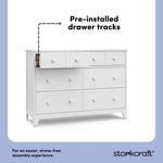 Storkcraft Moss 6 Drawer Dresser (White) – GREENGUARD Gold Certified Nursery Dresser, Safety-Focused Interlocking Drawer System, Chest of Drawers for Bedroom, Wood Craftsmanship