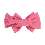 RuffleButts Girls UPF50+ Shimmer Swim Bow Headband - Rose, One Size