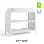 Storkcraft Santos Changing Table (White) – GREENGUARD Gold Certified Baby Changing Table, Solid Wood Construction, Removable Topper Fits Standard-Size Changing Pad
