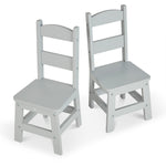 Melissa & Doug Wooden Chairs, Set of 2 - Gray Furniture for Playroom - Kids Wooden Chairs, Children's Wooden Playroom Furniture