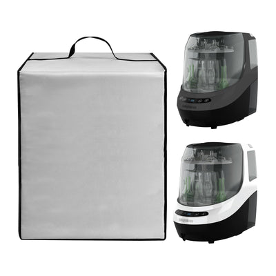 Bowl washer machine with a cover on a white background
