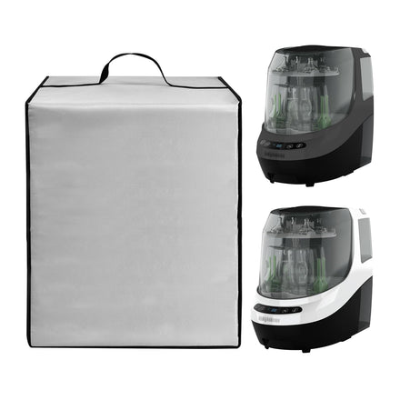 Bowl washer machine with a cover on a white background