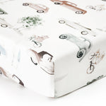 Stretch Ultra Soft Jersey Knit Fitted Crib Sheets Set 2 Pack，Fit All Standard Crib Mattress Pads Safe and Snug, Crib Fitted Sheet for Boys and Girls, Stylish Cars Print Kids Sheets for Boys