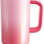 40 oz Tumbler with Handle and Straw: Stainless Steel Insulated Tumbler Keeps Cold for 24 Hours, Leakproof Travel Cup Fits in Cup Holder and BPA-Free, Cotton Candy