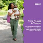 Boppy Anywhere Travel Nursing Pillow - Compact, Ergonomic Bottle & Breastfeeding Pillow with Snap & Loop Hanging Closure and Firm Hypoallergenic Fill, Baby Safety Alliance Verified