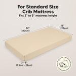 KeaBabies 2-Pack Baby Crib Sheets for Boys, Girls - 52x28 Viscose Derived from Bamboo Toddler Bed Sheets Neutral, Fitted Crib Mattress Cover for Standard Baby Bedding, Soft & Cozy (Khaki)