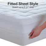 EASELAND Queen Size Mattress Pad Pillow Top Mattress Cover Quilted Fitted Mattress Protector Cotton Top Stretches up 8-21" Deep Pocket Cooling Mattress Topper (60x80 inch, White)