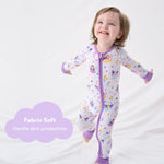 pureborn Baby Girls Sleeper Viscose from Bamboo Pajamas 2-Way Zipper Snug Fit Sleepwear Flower Fairy 0-3 Months