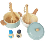WoodenEdu Premium Toddler Play Kitchen Toys, Wooden Kitchen Utensils, Accessories for Pretend Play Kitchen Set, Montessori Learning Toy, Pretend Cooking Playset, Gift for 3+