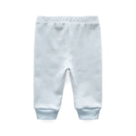 Unisex Newborn Baby Cotton 4-Pack Pants Embroidery Pringting Casual Leggings 0-24 Months for Boys and Girls Blue