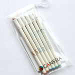 GANSSIA Colorful Cats Design 0.38mm Gel Pens Black Ink Pen Pack of 6 PCS