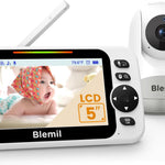 6" Baby Monitor with 2 Cameras and Audio 30 Hours Battery Upgrade Split Screen Video Baby Monitor Remote Pan-Tilt-Zoom 178°Wide-Angle 150 Languages No WiFi ECO 2-Way Talk Night Vision 1000ft Travel