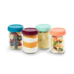 Babymoov Baby Glass Food Jars, Set of 4 (8oz Each) BPA-Free Storage Containers, Leakproof Lids, Microwave, Freezer & Dishwasher Safe, Baby Registry Essential